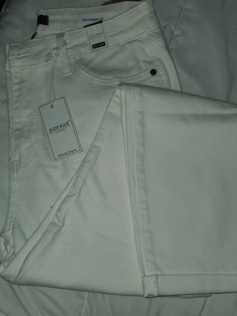 Judy Blue Crisp White Boyfriend Jeans Size 15